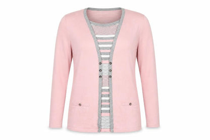 Womens UK Size 16 Bonmarché Pink Cardigan Blouse