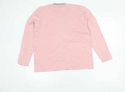 Bonmarché Women's Pink Striped Long Sleeve Cardigan 16