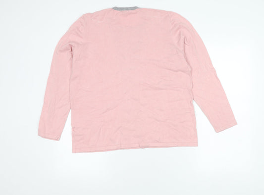 Bonmarché Women's Pink Striped Long Sleeve Cardigan 16