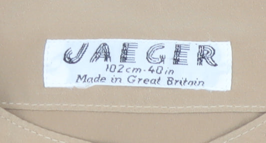 Jaeger Women Beige Ruffle Blouse, Size 12, Vintage