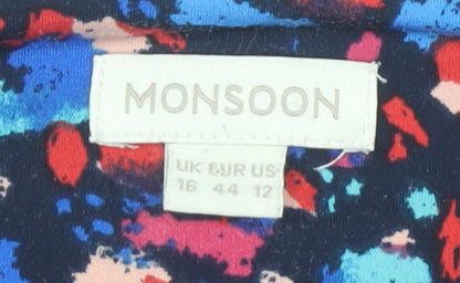 Womens UK Size 16 Monsoon Multicoloured Wrap Blouse