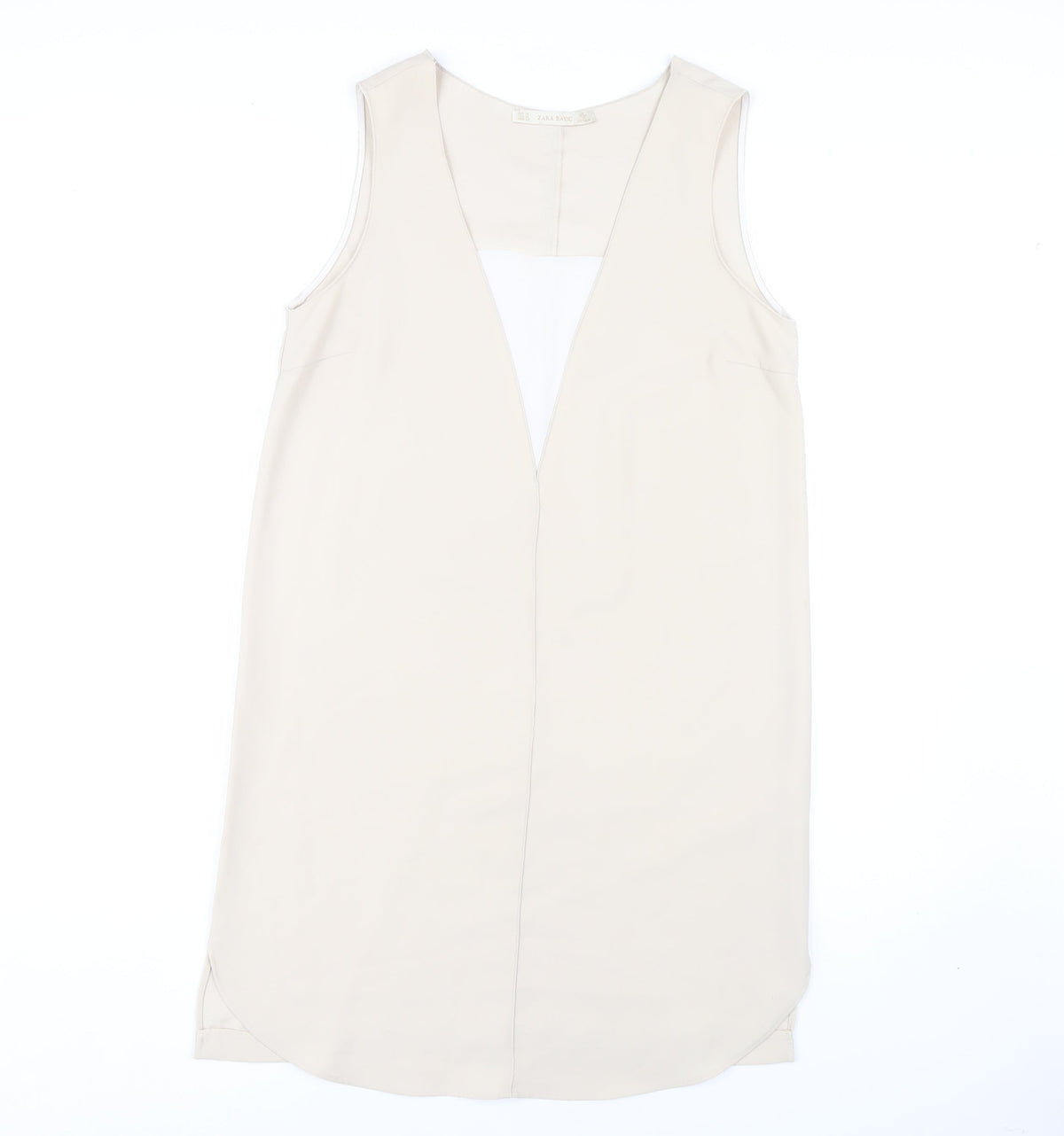 Zara Basic Women's Beige Knee Length Sheath Dress