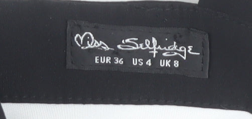 Miss Selfridge Women's Black & White Sleeveless Playsuit UK 8