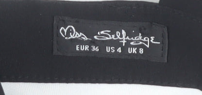 Miss Selfridge Women's Black & White Sleeveless Playsuit UK 8