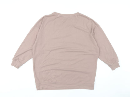 Oysho Women's Brown Pullover Sweatshirt, Regular Size S