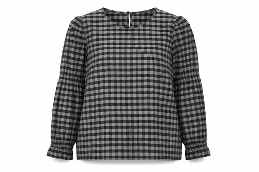 Front view of Marks & Spencer Black Check Blouse -, size 24