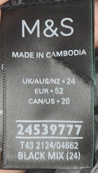 Womens UK Size 24 Marks and Spencer Black Basic Blouse