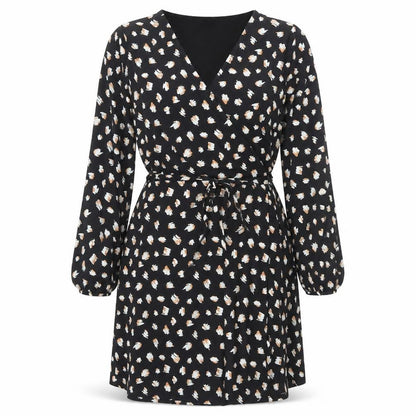 Wallis Women's Black Floral Wrap Dress Size 16