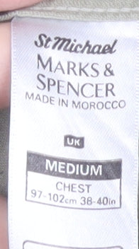 Marks and Spencer Men's Beige Long Sleeve Shirt M