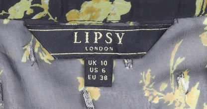 Womens UK Size 10 Lipsy Black Tunic Blouse