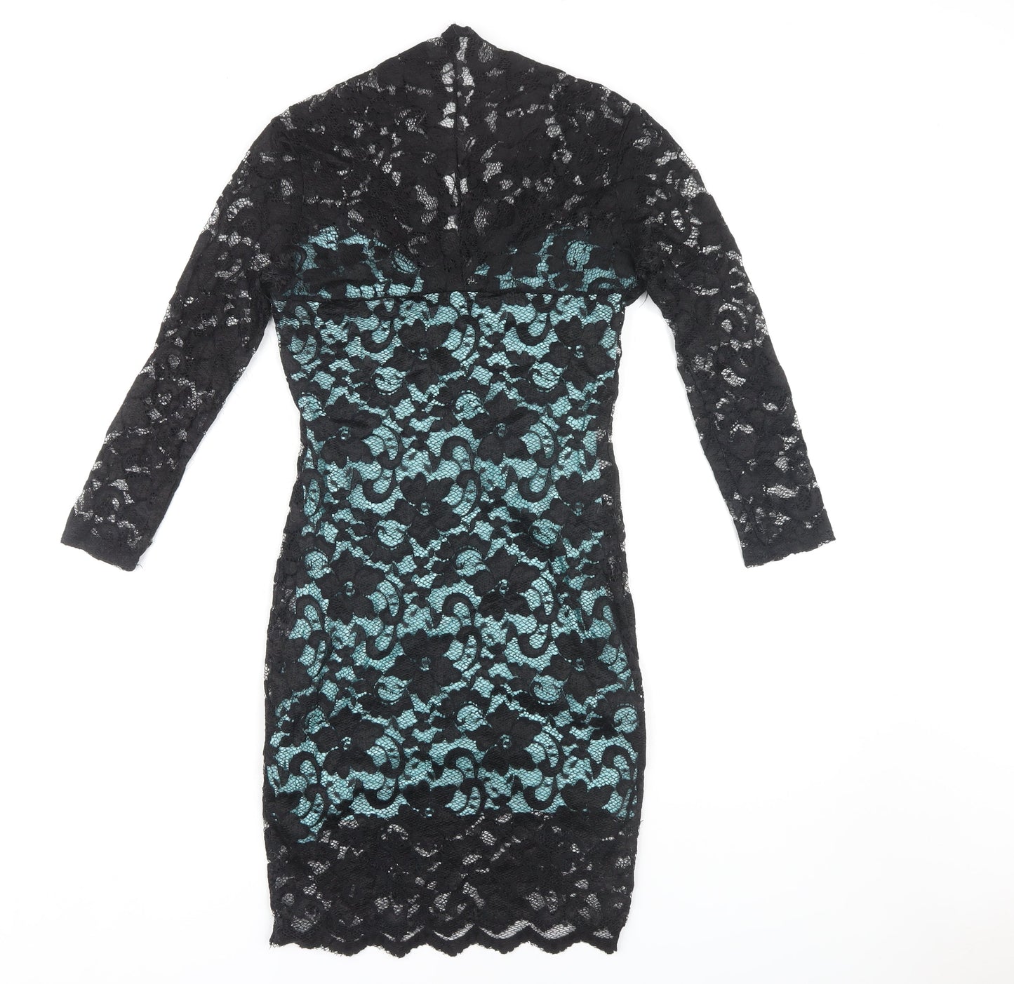 Jane Norman Women's Black Blue Lace Dress Size 10