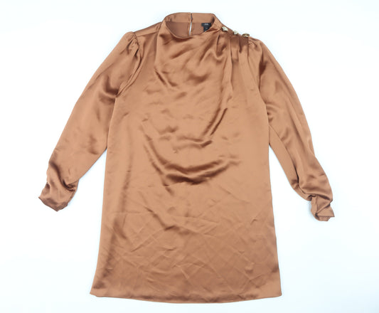 River Island Women’s Brown Satin Dress Size 10