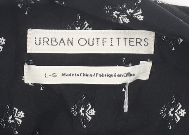 Womens UK Size L Urban Outfitters Black  Button-Up