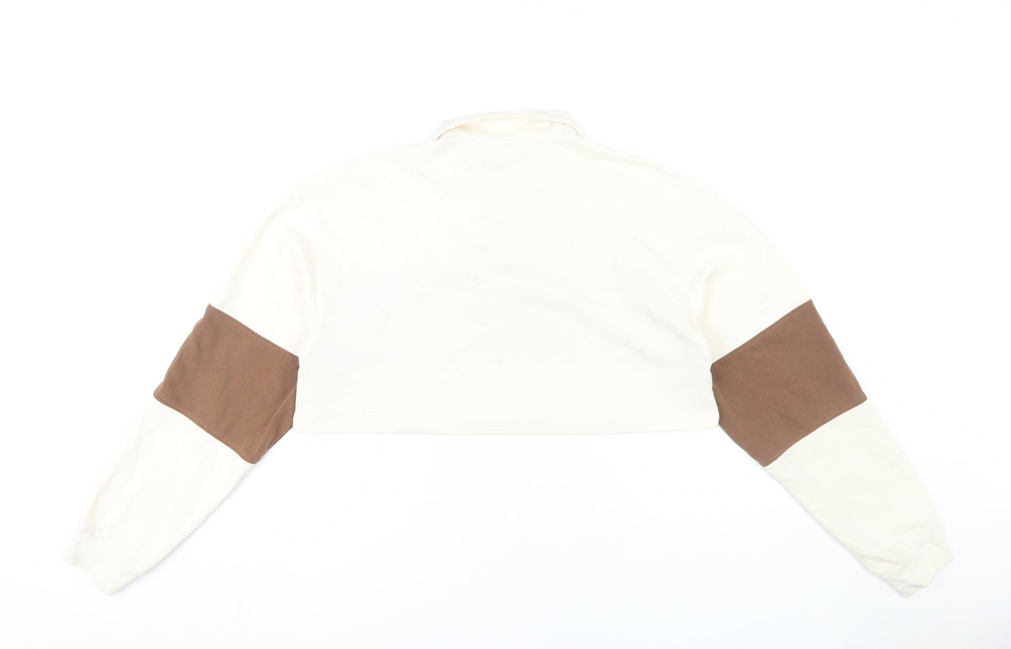 Womens UK Size S H&M Brown Cropped Polo