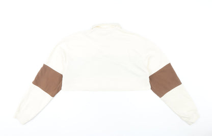 Womens UK Size S H&M Brown Cropped Polo