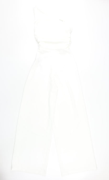 Zara Women's White One Shoulder Jumpsuit, XS