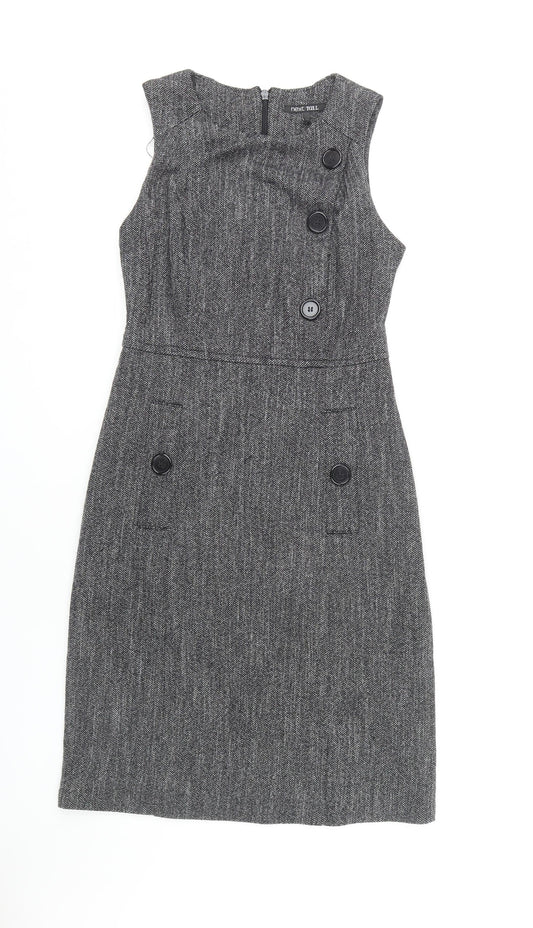 Next Women's Grey Sheath Dress Size 10 Business Chic