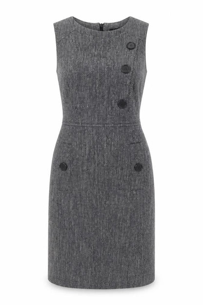 Next Women's Grey Sheath Dress Size 10 Business Chic