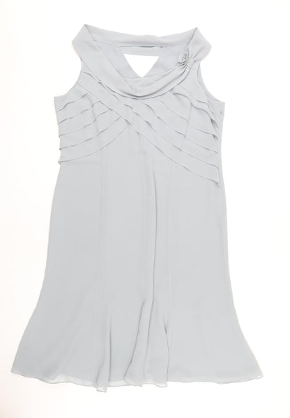Jacques Vert Women's Grey Sheath Dress UK 16 Formal