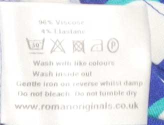 Womens UK Size 12 Roman Blue Basic Blouse