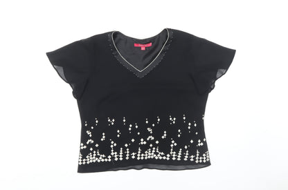Womens UK Size 12 Jacques Vert Black  Blouse