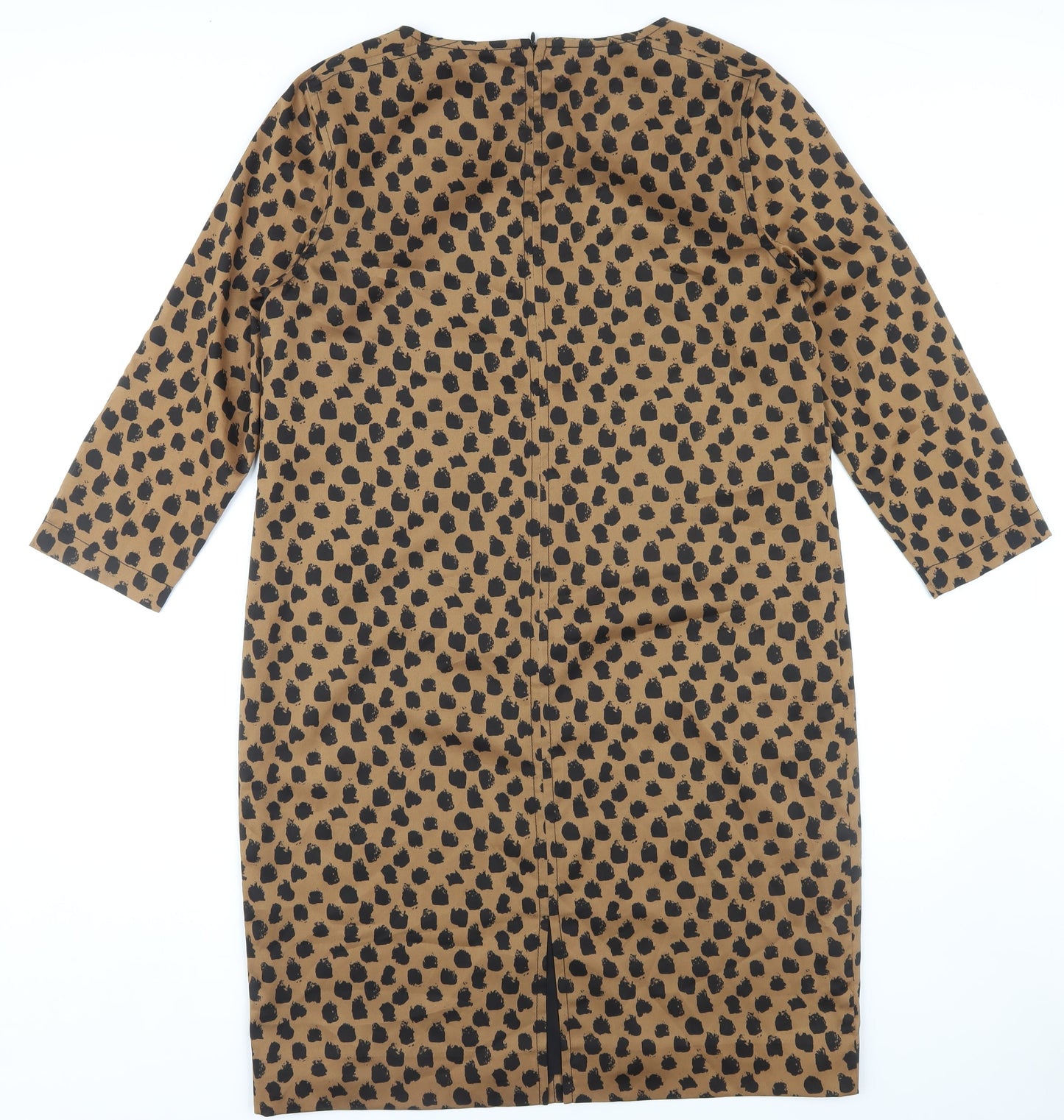 Jaeger Women's Brown Animal Print Shift Dress Size 14