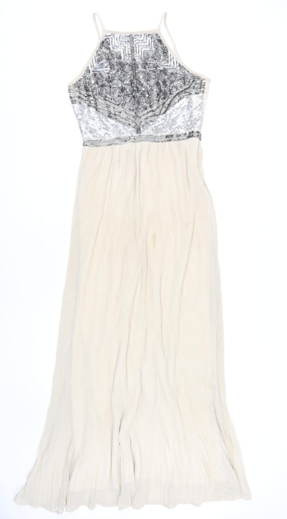 Miss Selfridge Women's Beige Maxi Dress Size 10