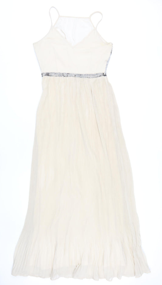 Miss Selfridge Women's Beige Maxi Dress Size 10