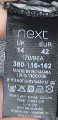 Next Women's Black Floral Wrap Dress Size 14