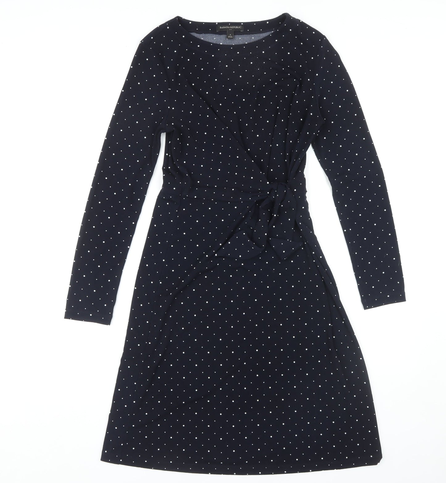 Banana Republic Women's Black Polka Dot Wrap Dress S