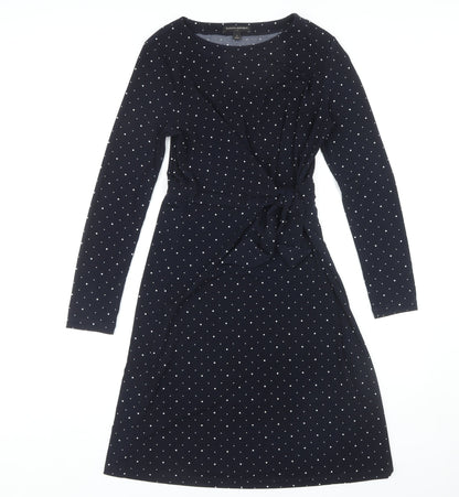 Banana Republic Women's Black Polka Dot Wrap Dress S