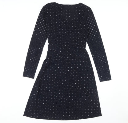 Banana Republic Women's Black Polka Dot Wrap Dress S