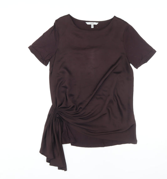 Coast Women's Brown Basic Boat Neck Top Size 12