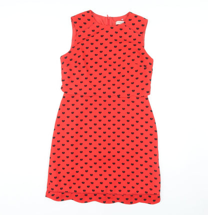 Oasis Women Red Shift Dress Size 10 Sleeveless