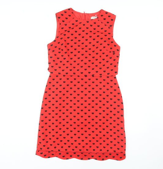 Oasis Women Red Shift Dress Size 10 Sleeveless