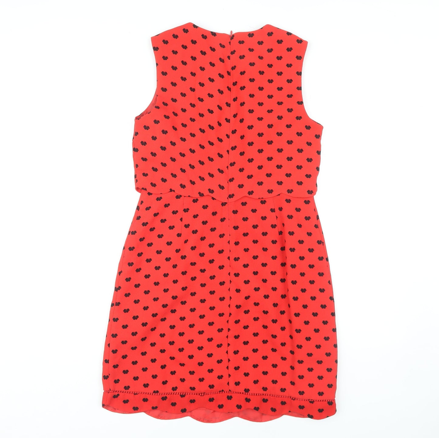 Oasis Women Red Shift Dress Size 10 Sleeveless