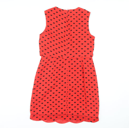Oasis Women Red Shift Dress Size 10 Sleeveless