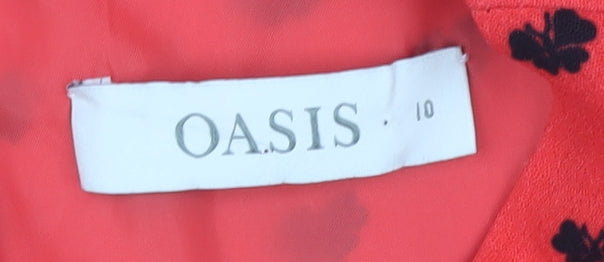 Oasis Women Red Shift Dress Size 10 Sleeveless