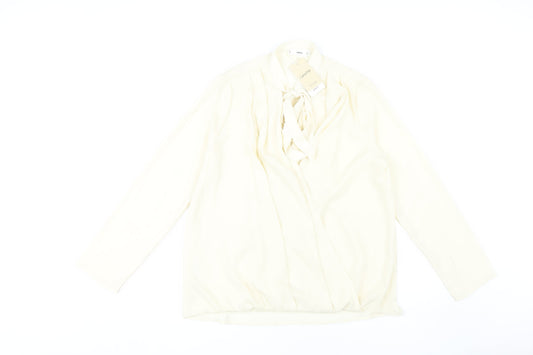 Womens UK Size 12 MNG Ivory Basic Blouse