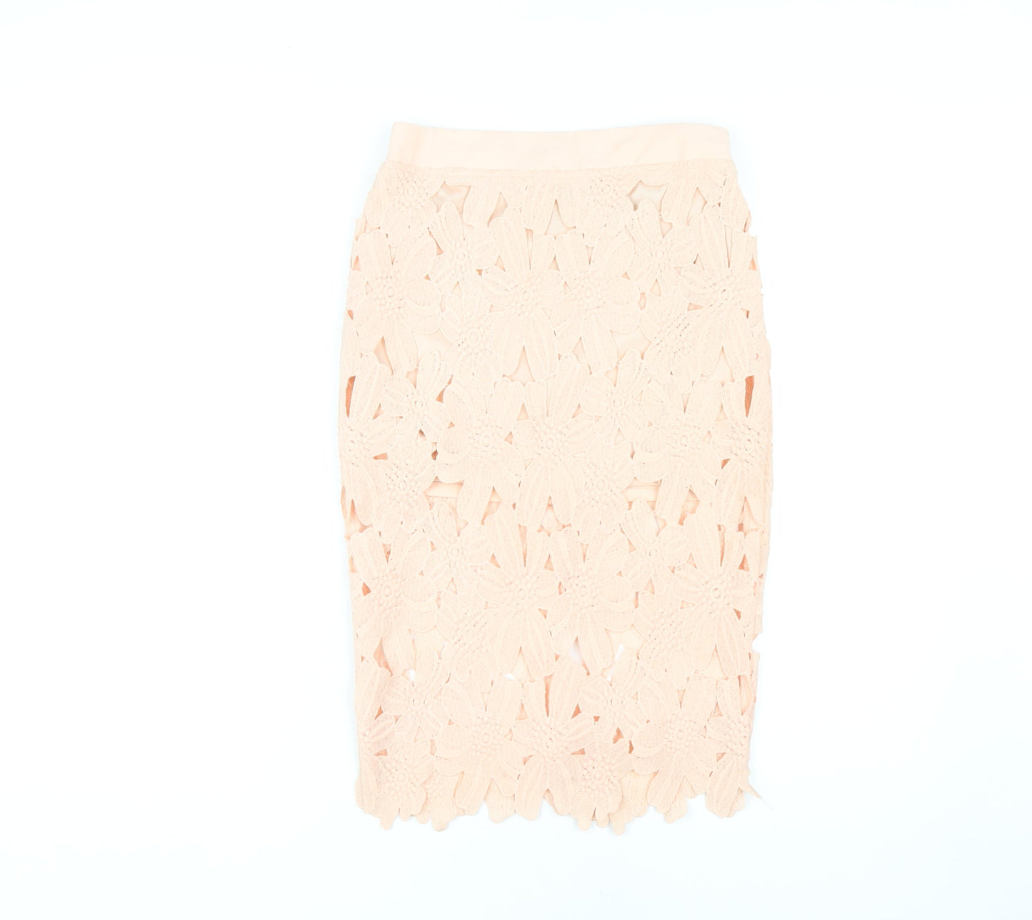 Forever 21 Women's Ivory Floral Lace Pencil Skirt S