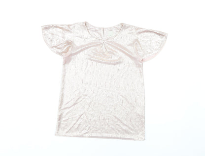 John Lewis Gold Girls T-Shirt, 10 Years, Short Sleeve