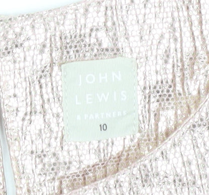 John Lewis Gold Girls T-Shirt, 10 Years, Short Sleeve