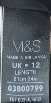 Marks and Spencer Black Check Pencil Skirt - UK 12