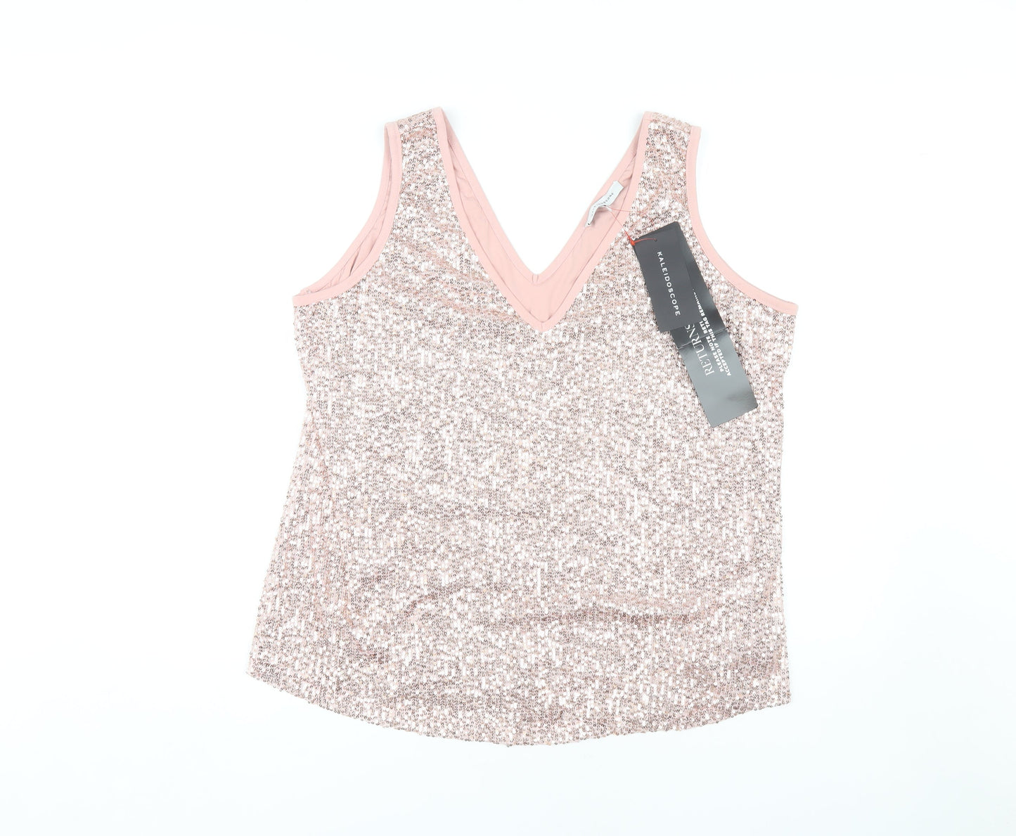 Womens UK Size 18 Kaleidoscope Pink Basic Tank