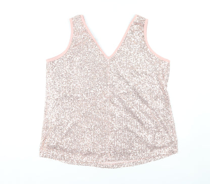 Womens UK Size 18 Kaleidoscope Pink Basic Tank