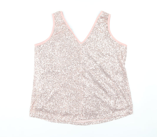 Womens UK Size 18 Kaleidoscope Pink Basic Tank