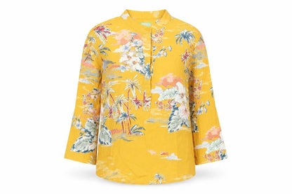 Womens UK Size S United Colors of Benetton Yellow Tunic Blouse