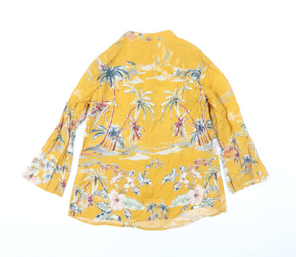 Womens UK Size S United Colors of Benetton Yellow Tunic Blouse