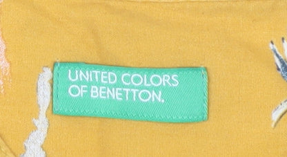 Womens UK Size S United Colors of Benetton Yellow Tunic Blouse