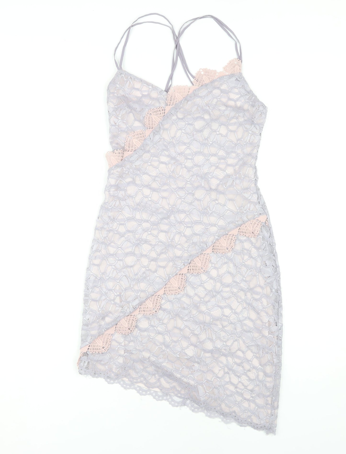 Topshop Women's Ivory Lace Midi Slip Dress UK 8